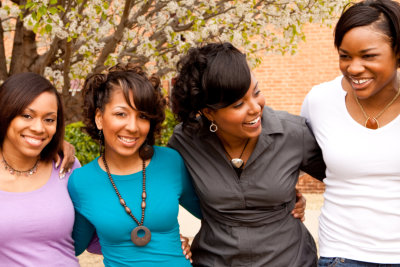 four women laughing