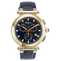 Salvatore Ferragamo Idillio Stainless Steel & Leather-Strap Chronograph Watch