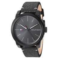 Tommy Hilfiger Men's Quartz Watch with Leather Calfskin Strap